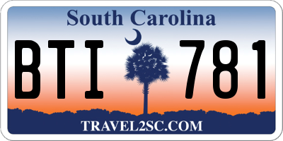 SC license plate BTI781