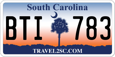 SC license plate BTI783