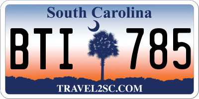 SC license plate BTI785