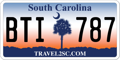 SC license plate BTI787