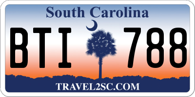 SC license plate BTI788