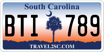 SC license plate BTI789