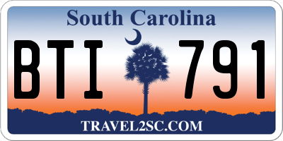 SC license plate BTI791