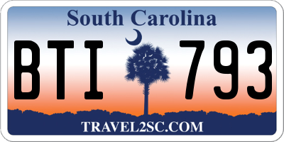 SC license plate BTI793