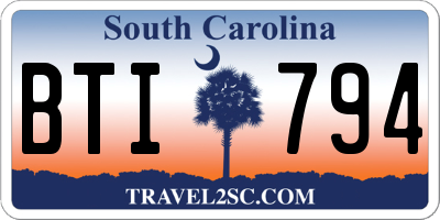 SC license plate BTI794