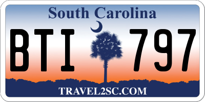 SC license plate BTI797