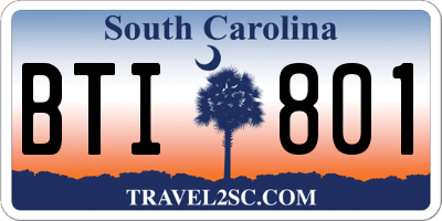 SC license plate BTI801