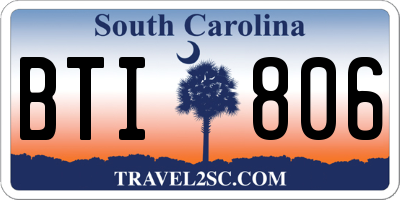 SC license plate BTI806