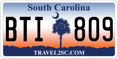 SC license plate BTI809