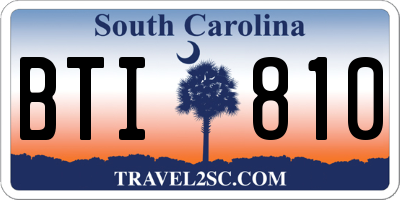 SC license plate BTI810