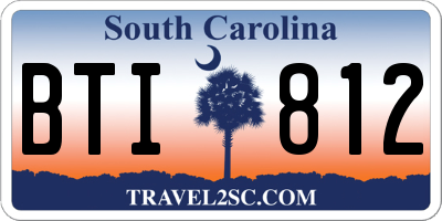 SC license plate BTI812