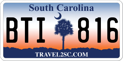 SC license plate BTI816