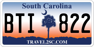 SC license plate BTI822