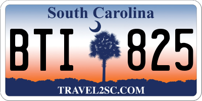 SC license plate BTI825