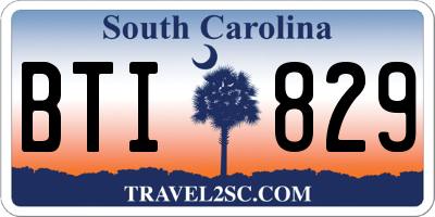 SC license plate BTI829