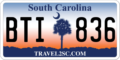 SC license plate BTI836