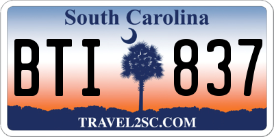 SC license plate BTI837