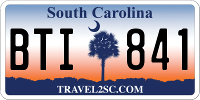 SC license plate BTI841