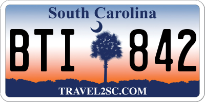 SC license plate BTI842