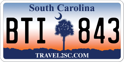 SC license plate BTI843