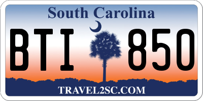 SC license plate BTI850