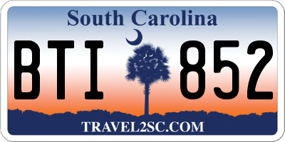 SC license plate BTI852