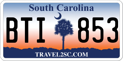 SC license plate BTI853