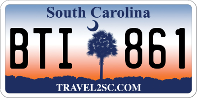 SC license plate BTI861