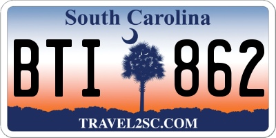 SC license plate BTI862
