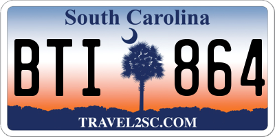 SC license plate BTI864