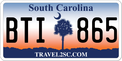 SC license plate BTI865