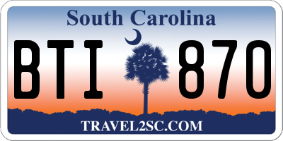 SC license plate BTI870