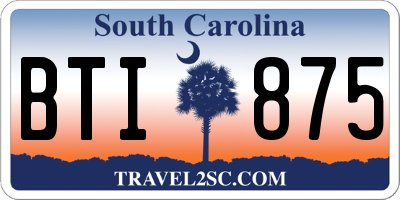 SC license plate BTI875