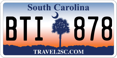 SC license plate BTI878
