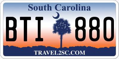 SC license plate BTI880