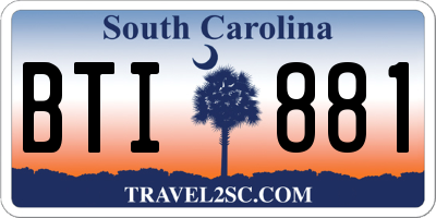 SC license plate BTI881