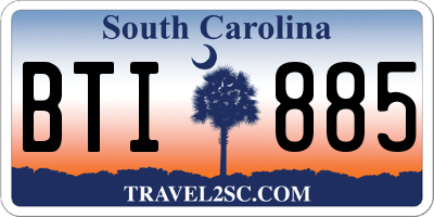 SC license plate BTI885
