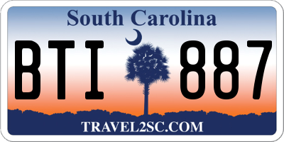 SC license plate BTI887