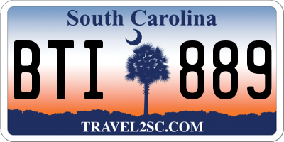 SC license plate BTI889