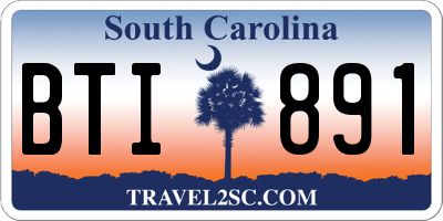 SC license plate BTI891