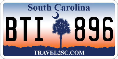 SC license plate BTI896