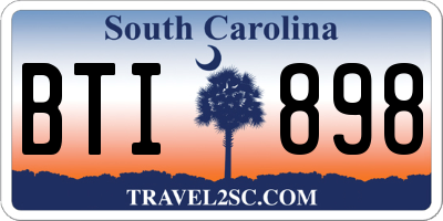SC license plate BTI898