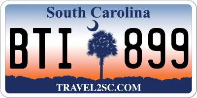 SC license plate BTI899
