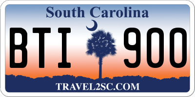 SC license plate BTI900