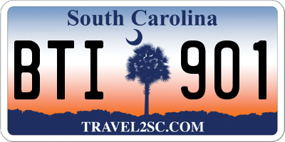 SC license plate BTI901