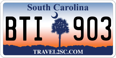 SC license plate BTI903