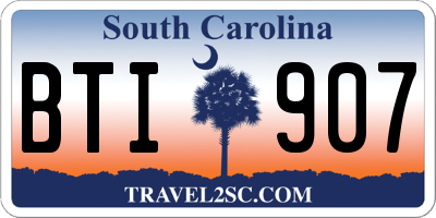 SC license plate BTI907