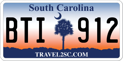 SC license plate BTI912