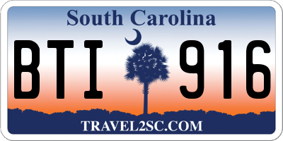 SC license plate BTI916