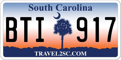 SC license plate BTI917